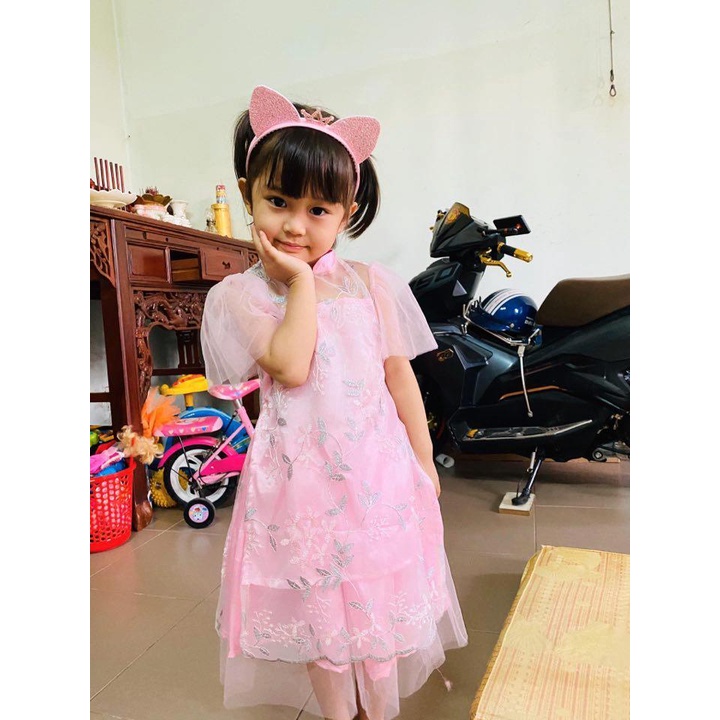 Áo dài Tết cách tân cho bé gái từ 9-35 kg