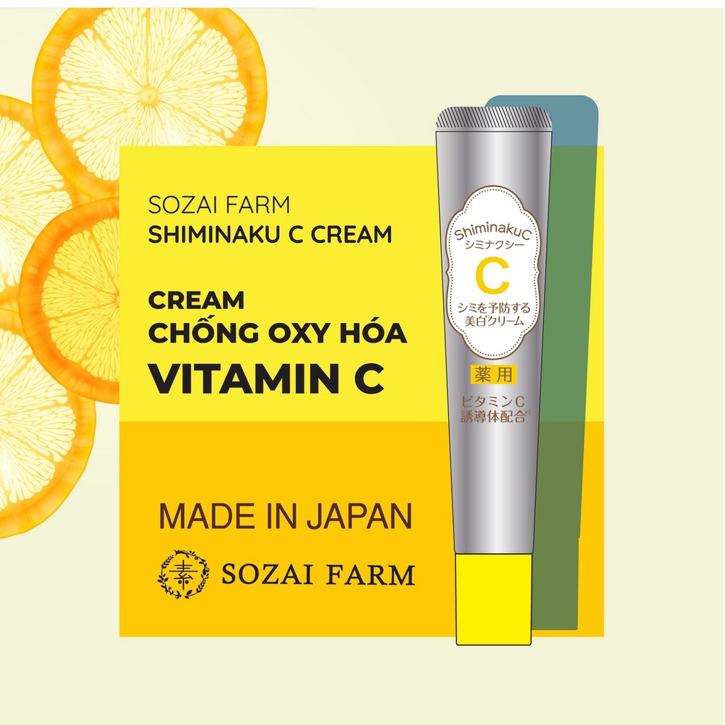 Tinh chất dưỡng trắng da Shiminaku C Sozai Farm Nhật Bản 20g
