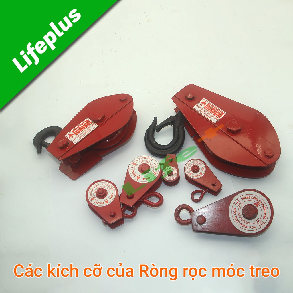 Ròng rọc kéo tay có móc treo an toàn tải trọng 30-100kg