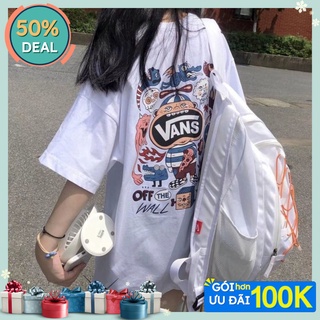 Áo thun nữ nam tay lỡ form rộng VANS unisex, áo phông nam nữ Oversize chất cotton siêu đẹp