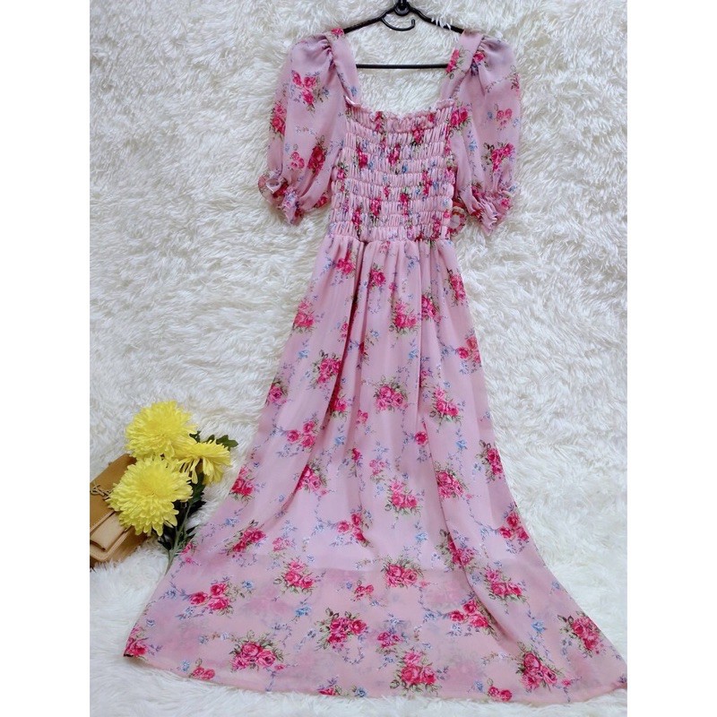 Đầm maxi voan hoa tiểu thư 🥰 | BigBuy360 - bigbuy360.vn