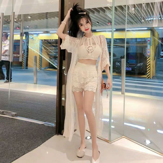 Quần áo ren bikini đi biển hót - Set đồ đi biển xinh xắn bán rời