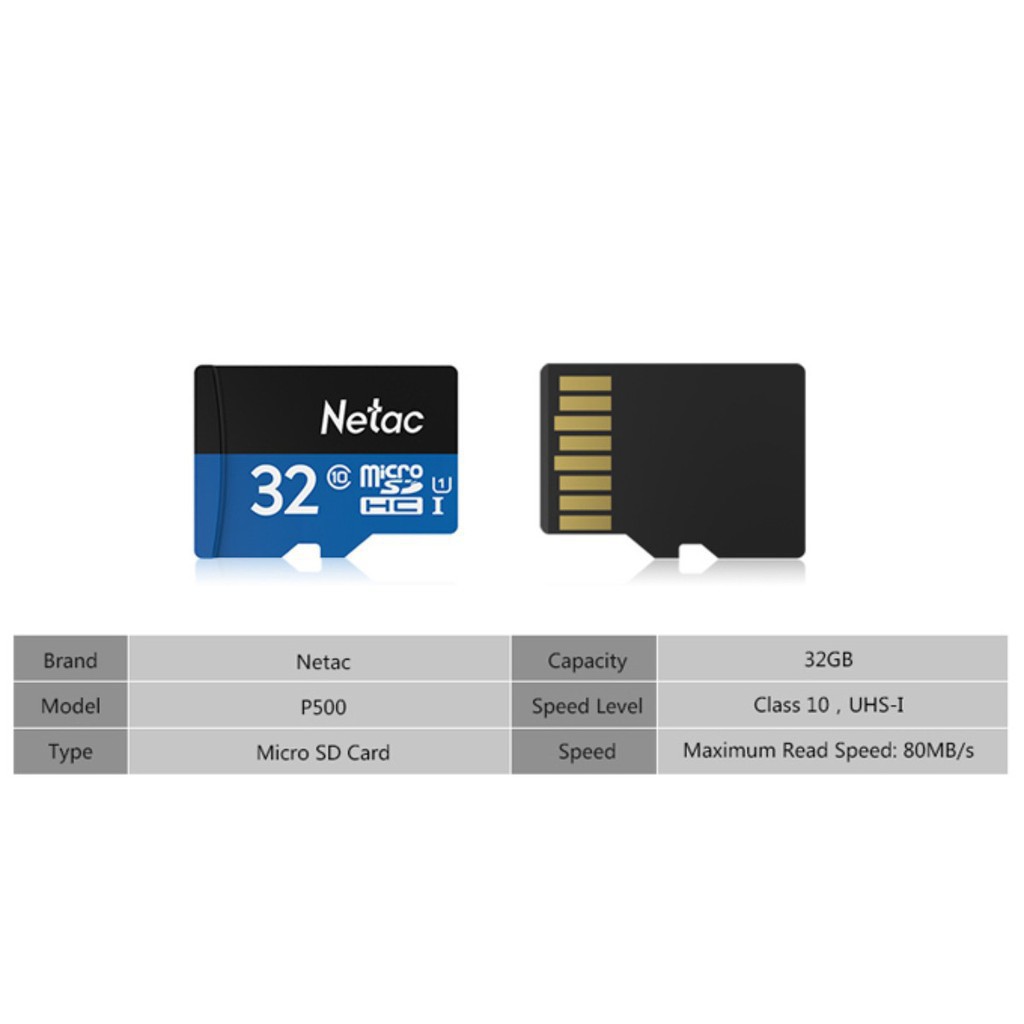 Thẻ nhớ Netac 32GB Class 10 - Tốc độ 80mb/s - Bảo hành 5 năm