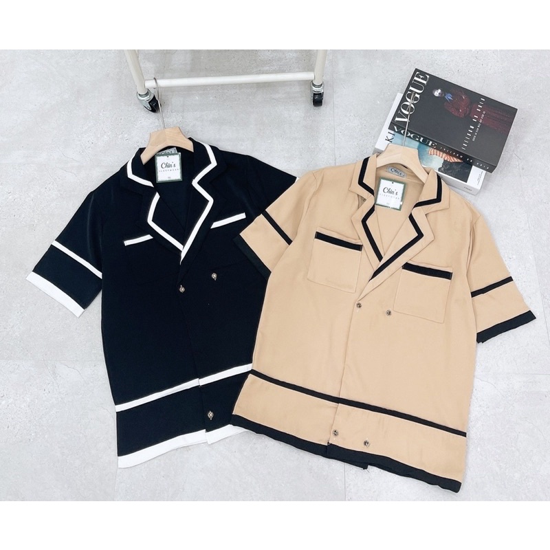 set đồ bộ pijama mặc nhà Viền thiết kế giả vest LỤA cao cấp sang trọng