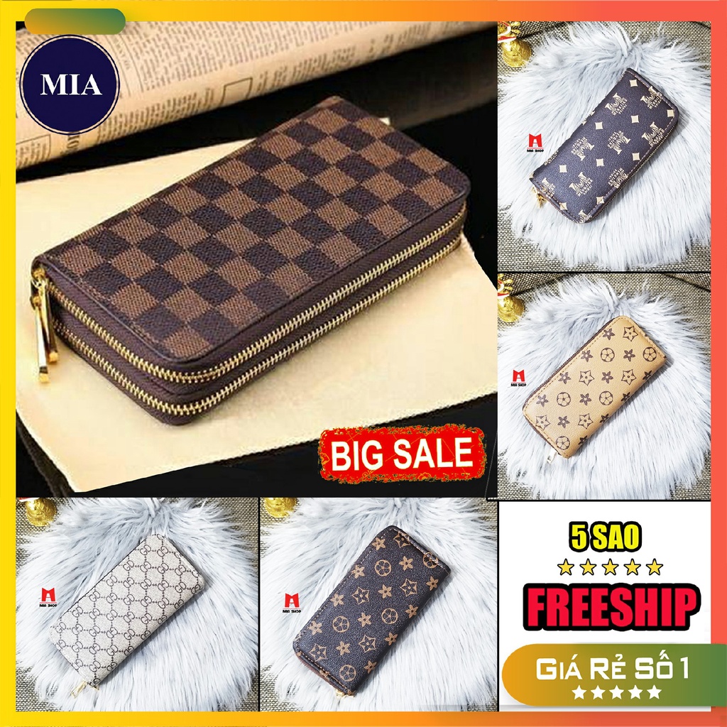 Ví cầm tay nam nữ 2 khóa dáng dài ngang đựng nhiều đồ, đựng điện thoại DDVMIA MIA CLUTCH 194 Free Ship