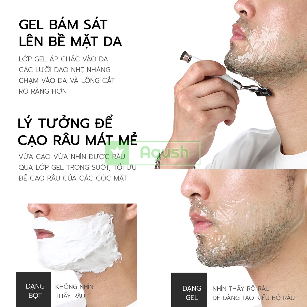 Gel cạo lông vùng kín mặt nách râu chân body Gatsby Moist-Type Shaving Gel 205g cho nam nữ làm mềm lông dưỡng ẩm sau cạo