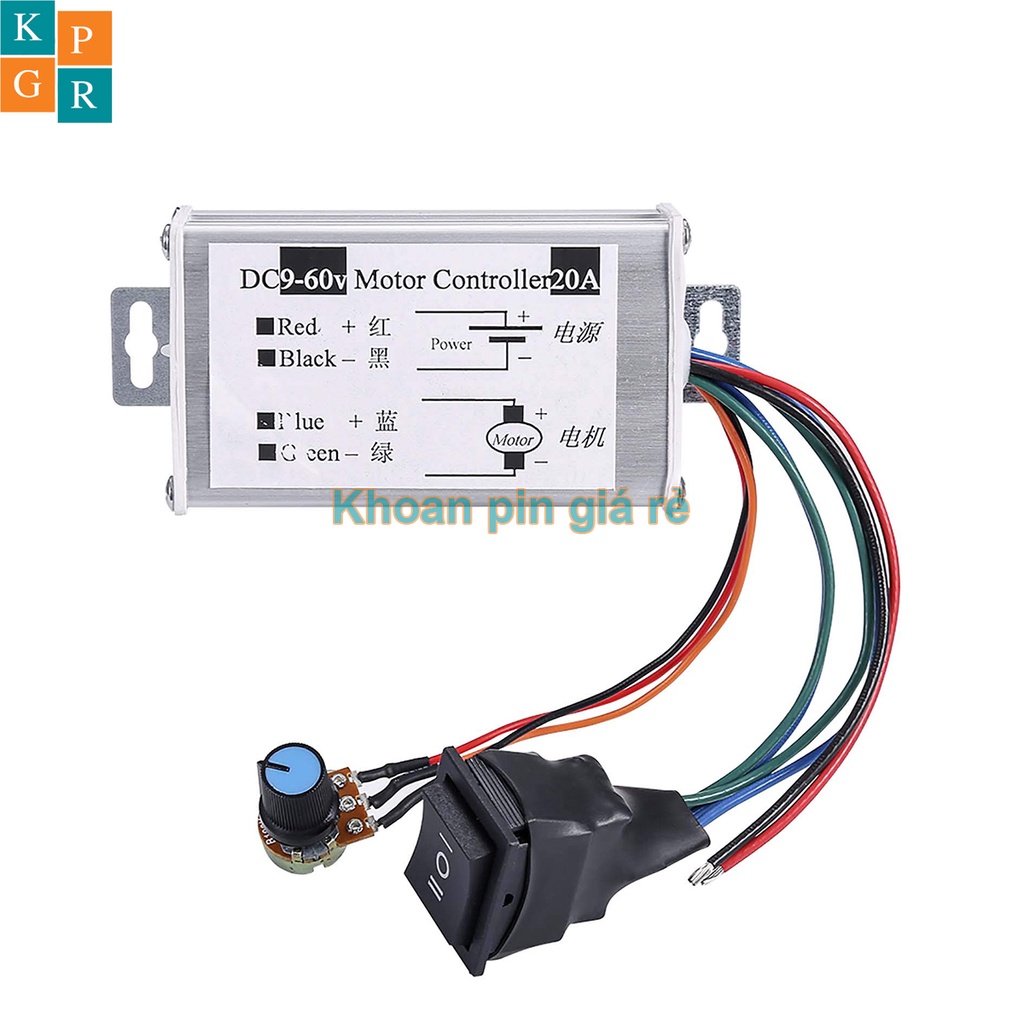 KPGR Mạch điều khiển tốc độ động cơ DC 1200W có đảo chiều