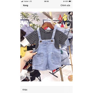 Sét yếm kèm áo cho bé trai và bé gái 7-14kg