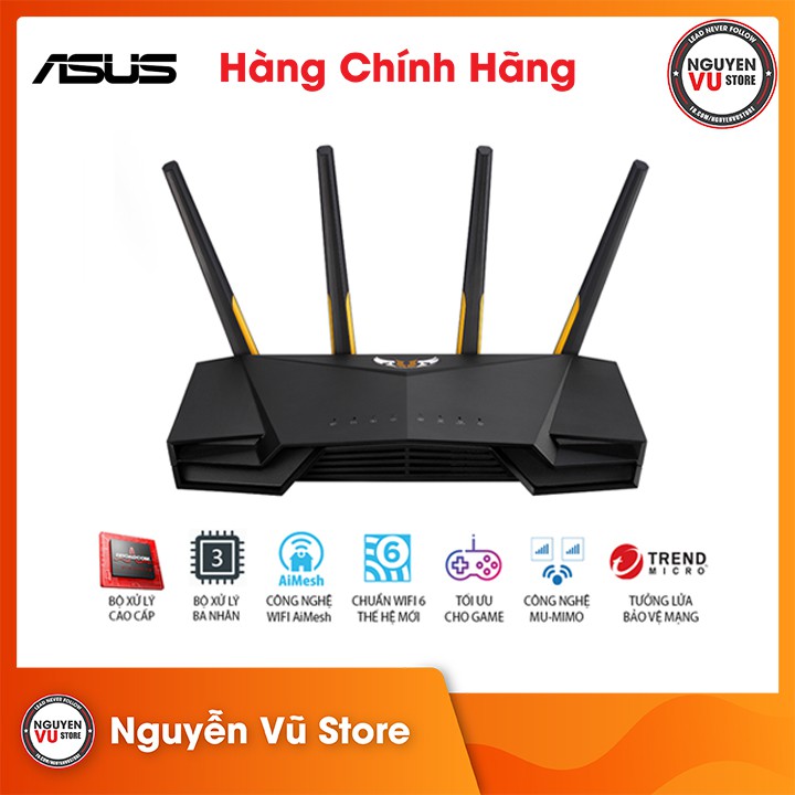 Router Wifi 6 ASUS TUF Gaming AX3000 Băng Tần Kép TUF-AX3000 router mạng - Hàng Chính Hãng