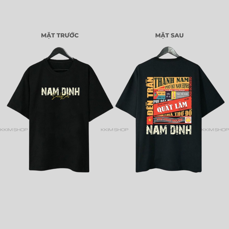 Áo thun tay lỡ NAM ĐỊNH, Áo phông 63 tỉnh thành Form rộng oversize, chất liệu Cotton KKIMSHOP