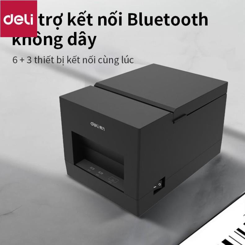 Máy in hóa đơn nhiệt Deli - màu đen - dòng PWs hỗ trợ kết nối bluetooth không dây [Deli]