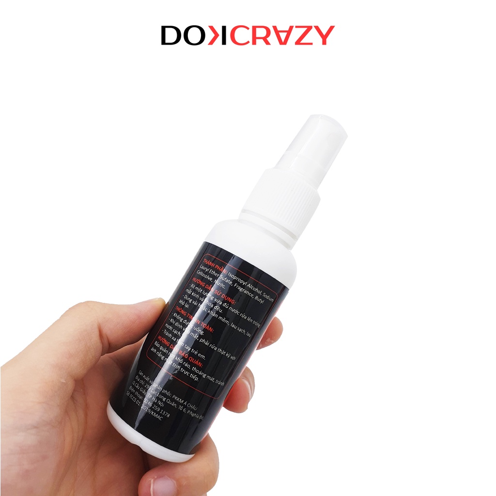 Nước xịt rửa mắt kính chuyên dụng DOKCRAZY phụ kiện lau kính an toàn, đa năng 60ml