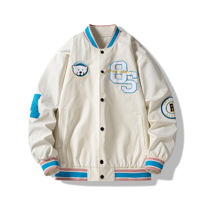 Áo khoác bomber gió 2 lớp , áo bomber unisex Logo gấu 85 phong cách hàn quốc