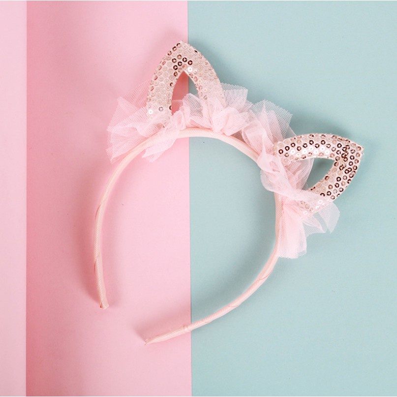 Băng Đô Cài Tóc Hình Tai Mèo Đính Kim Sa Lấp Lánh Có Ren Phủ Dễ Thương Cute Cho Bé FOLLOW TẶNG 3KHÀNG CÓ SẴNCHỌN