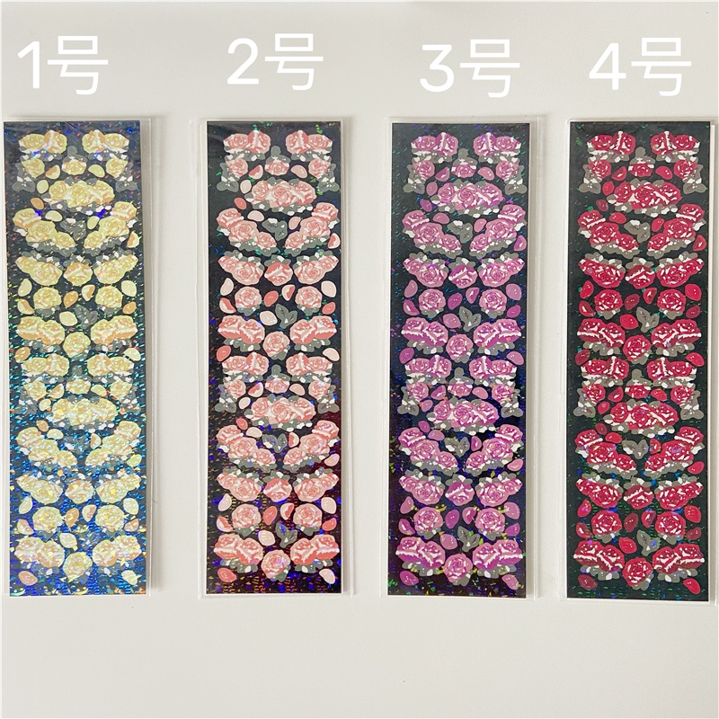 Miếng hình dán sticker hình hoa hồng laser DIY không thấm nước thời trang