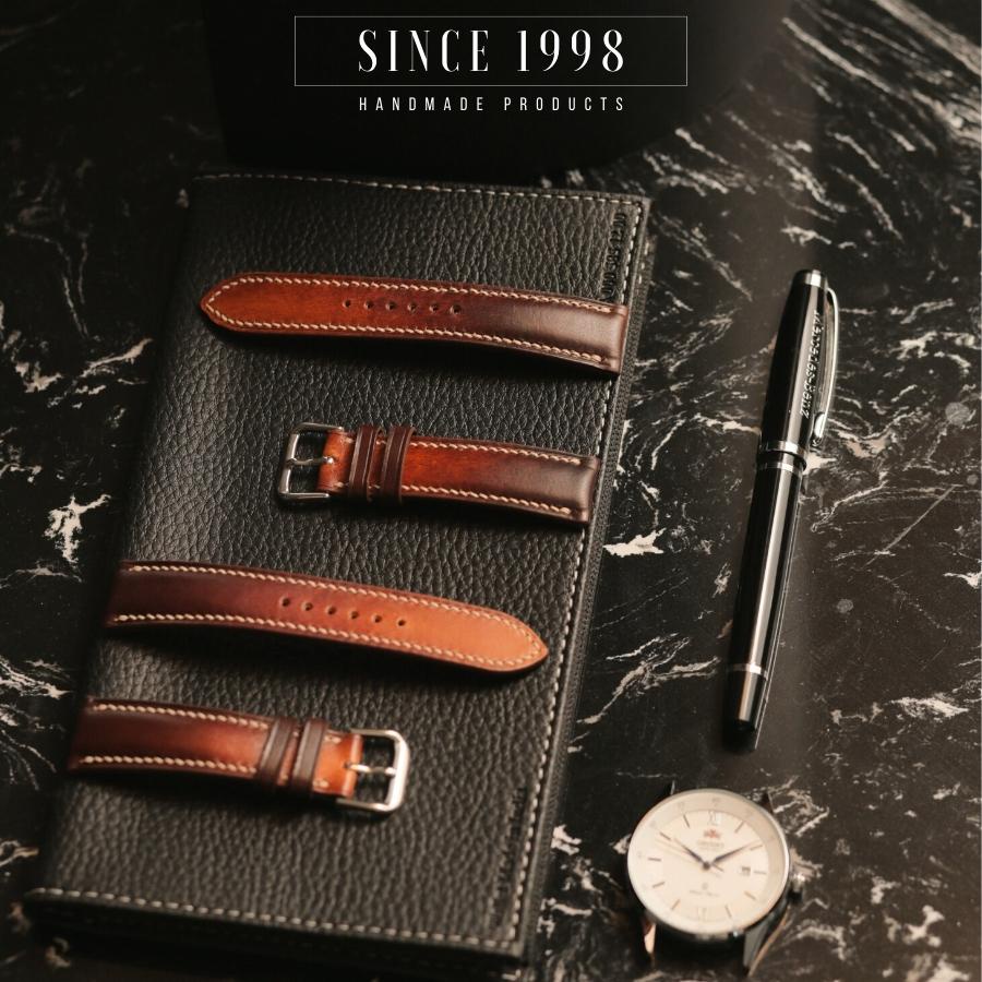 Dây Đồng Hồ Da Bò Nam 19mm 20mm 21mm 22mm 24mm, Da Thật, Handmade, Chống Nước, Chính Hãng, Màu Chuyển Sắc, BH 12 Tháng