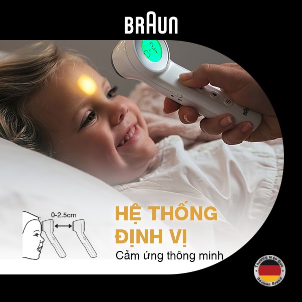 Nhiệt kế hồng ngoại đo trán Braun BNT400WE chuyên biệt cho từng độ tuổi