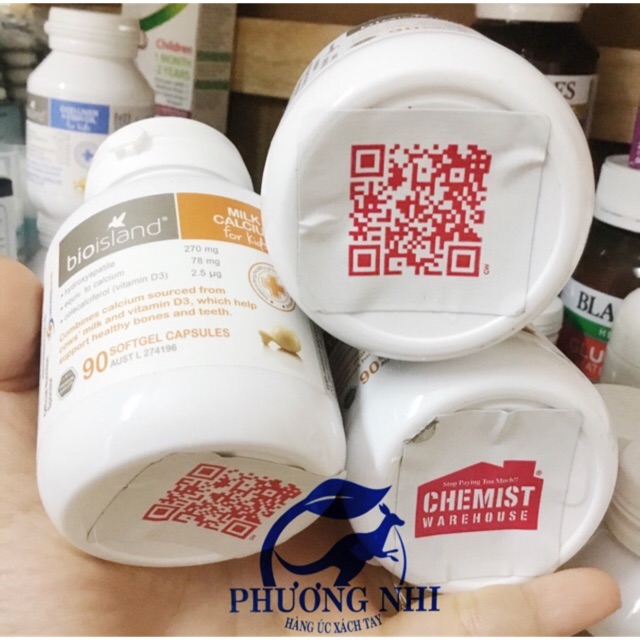 VIÊN UỐNG BỔ SUNG CANXI (CANXI SỮA) BIO ISLAND 90 VIÊN - BILL CHEMIST/PHARMACY