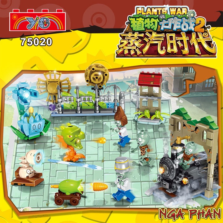 Cuộc Đột Kích Bất Ngờ Plants Vs. Zombies Đồ Chơi Xếp Hình Lắp Ráp Lego YG MOC