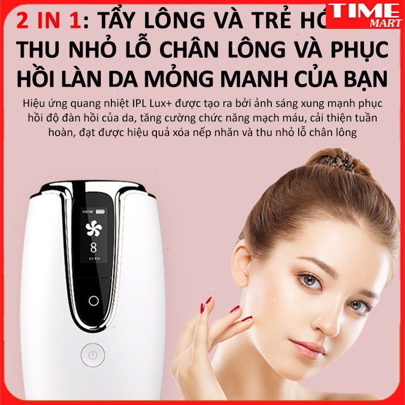 Máy Triệt Lông Spa Thế Hệ Mới Premium Triệt Lông Vĩnh Viễn Đơn Giản Tại Nhà 8 Cấp Độ, Hiệu Quả Sau 1 Liệu Trình 3 Tháng