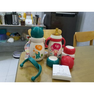 Bình inox giữ nhiệt tập uống cho bé siêu cute hãng best born - Tặng nắp giữ nhiệt và dây đeo