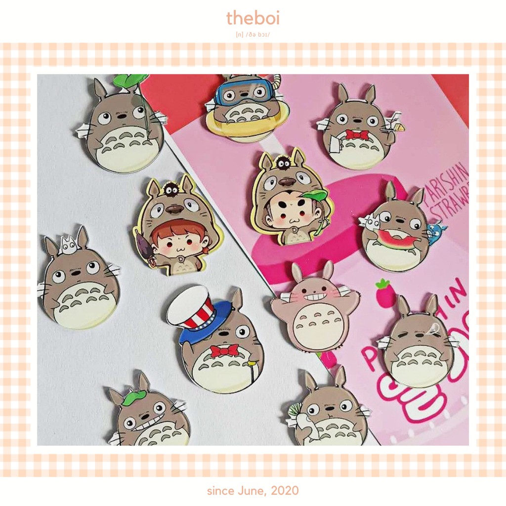 Huy Hiệu Cài Áo - Pin Cài Cặp Sách, Túi Tote Hoạt Hình Totoro (Đọc Kĩ Lưu Ý)