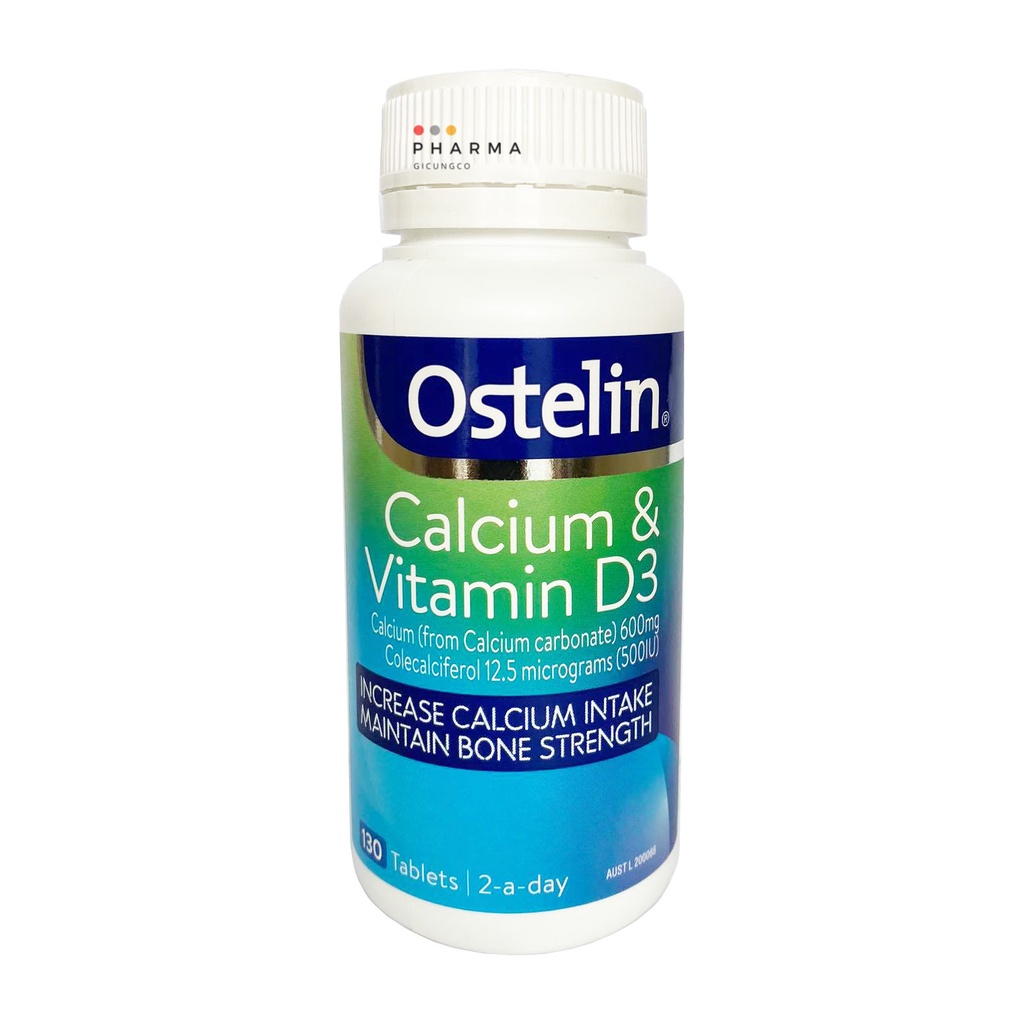 Viên Hỗ Trợ Bổ Sung Canxi Và D3 Ostelin Vitamin D & Calcium của Úc 130 viên