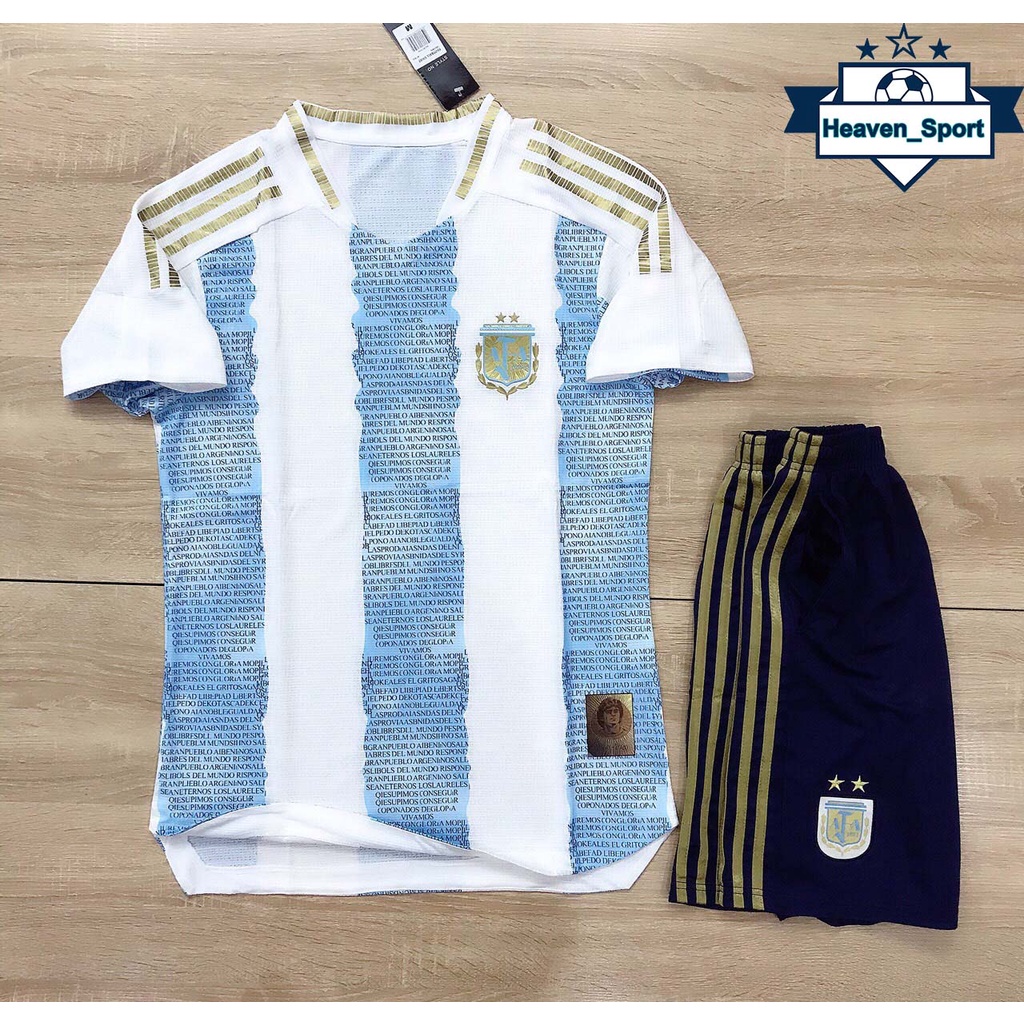 Áo Bóng Đá Đội Tuyển Argentina - Chuẩn Mẫu Thi Đấu - Vải Poly Thái Gai Lưới
