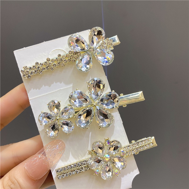 Kẹp Tóc Hình Hoa Đính Đá Lấp Lánh 2022 Thời Trang Mùa Hè Mới Cho Nữ
