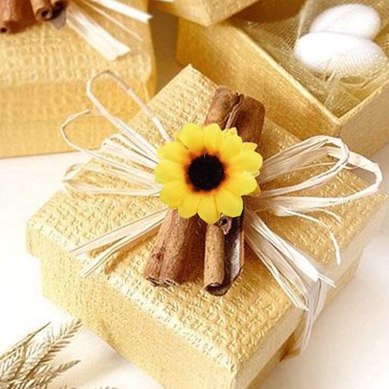 Set 50 Bông Hướng Dương Nhân Tạo Trang Trí Bó Hoa Cưới