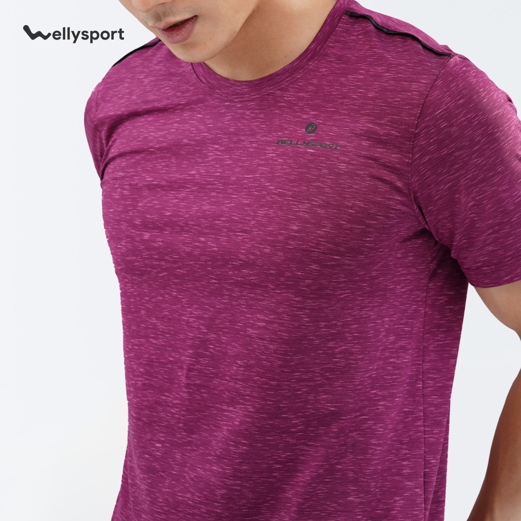 Áo Thun Thể Thao Nam Cao Cấp Cổ Tròn logo ngực trái, Welly Sport, Màu đỏ đô, Mã ALGNT03