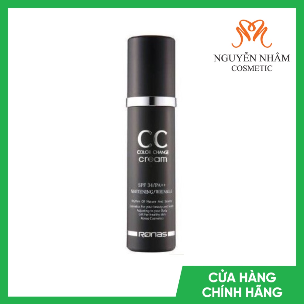 Kem Nền RONAS CC COLOR Change Cream Ronas Hàn Quốc  SPF 34/PA+++ 50g ❤️ Bí Quyết Cho Một Làn Da Tự Nhiên Hoàn Hảo