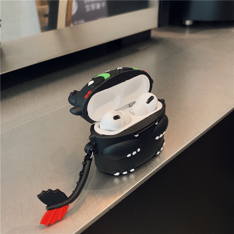 Vỏ Bảo Vệ Hộp Sạc Tai nghe không dây Bằng Silicon Mềm Họa Tiết Rồng Cho Airpods Pro 2 3 1