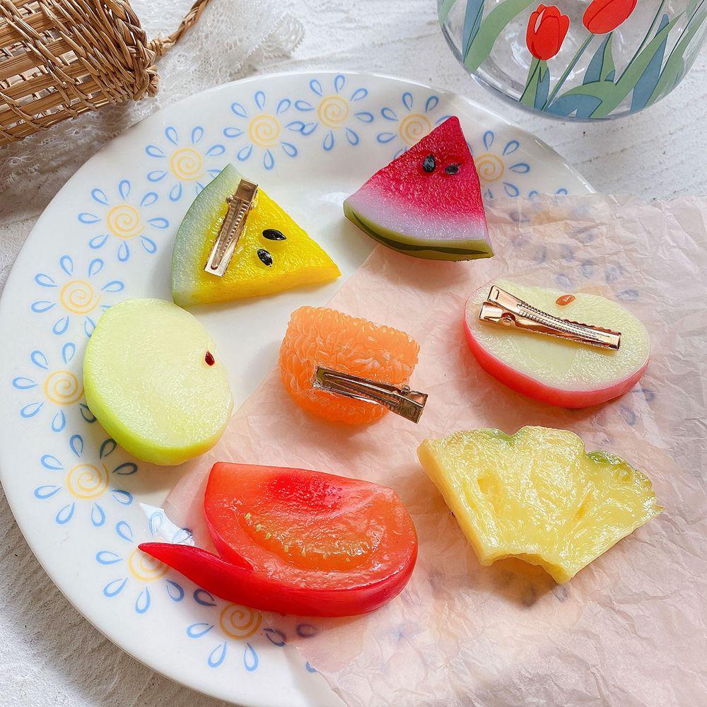 ANEMONE Kẹp Tóc Hình Trái Cây Vui Nhộn Giá Đỡ