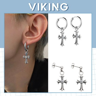 Khuyên tai nam nữ chrome hearts đính đá thép y tế không gỉ cá tính