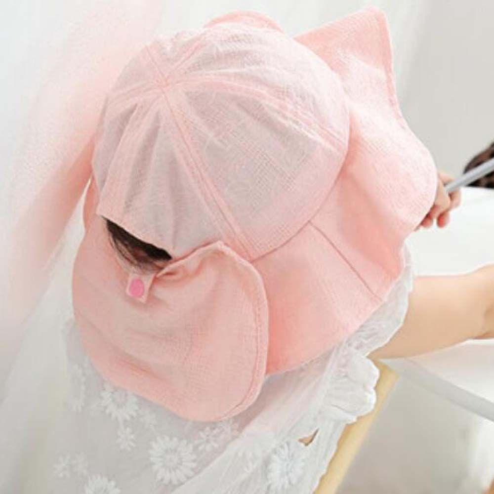 Nón Bucket Chất Cotton Phối Nơ Đáng Yêu Cho Bé Gái