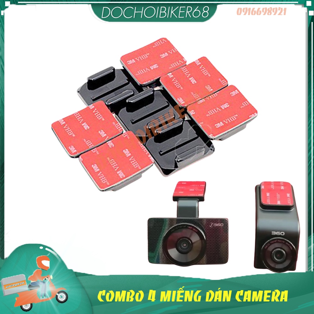 ⭐⭐Combo 4 miếng dán cam hành trình dành cho Eken, Hero, SJ Gopro, 4 miếng dán siêu chắc siêu bền, dán mũ hành trình