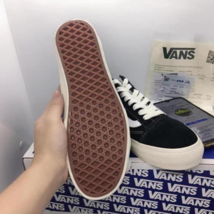 Giày thể thao VANS VAULT OLD SKOOL đen kẻ trắng nhung nỉ cao cấp 2021 | BigBuy360 - bigbuy360.vn