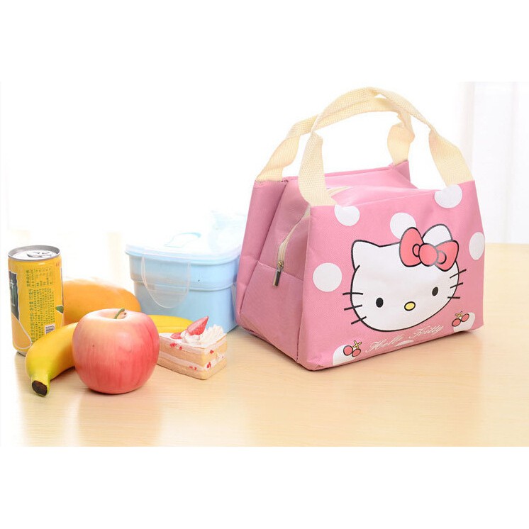 Túi xách đựng đồ ăn cách nhiệt PINK027 [FREESHIP] Pink Xinh Decor Hello Kitty Doreamon xinh xắn nhỏ gọn