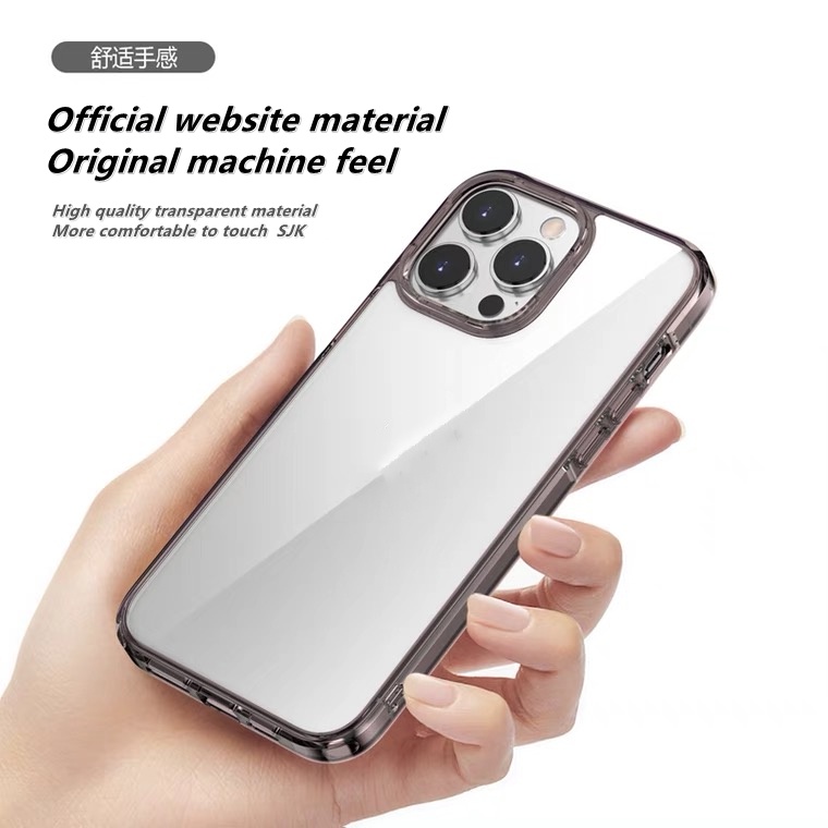 Ốp Điện Thoại Cứng Viền Silicon Mềm Chống Dấu Vân Tay Cho iPhone 14 iphone14pro 12 13 14 Pro Max Plus