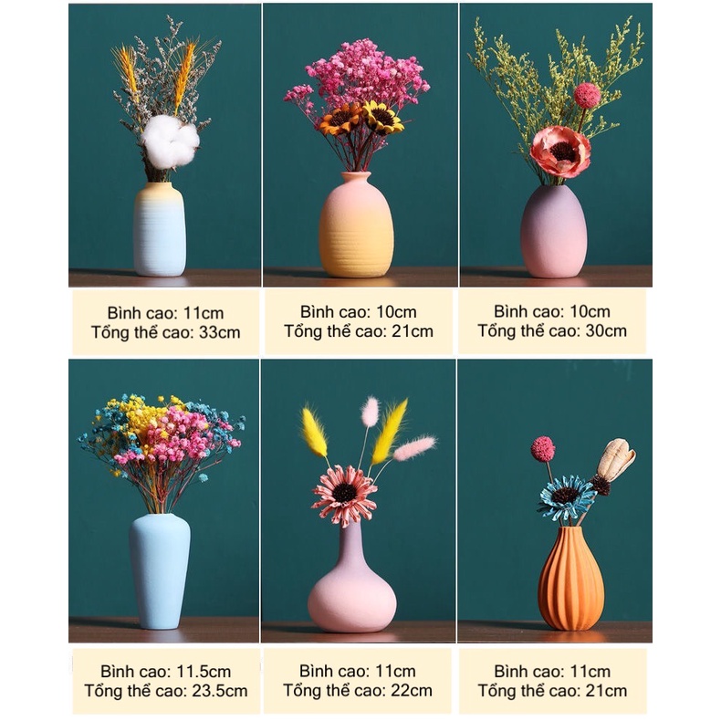 SET bình hoa decor phòng khách, kệ tivi, nhà bếp