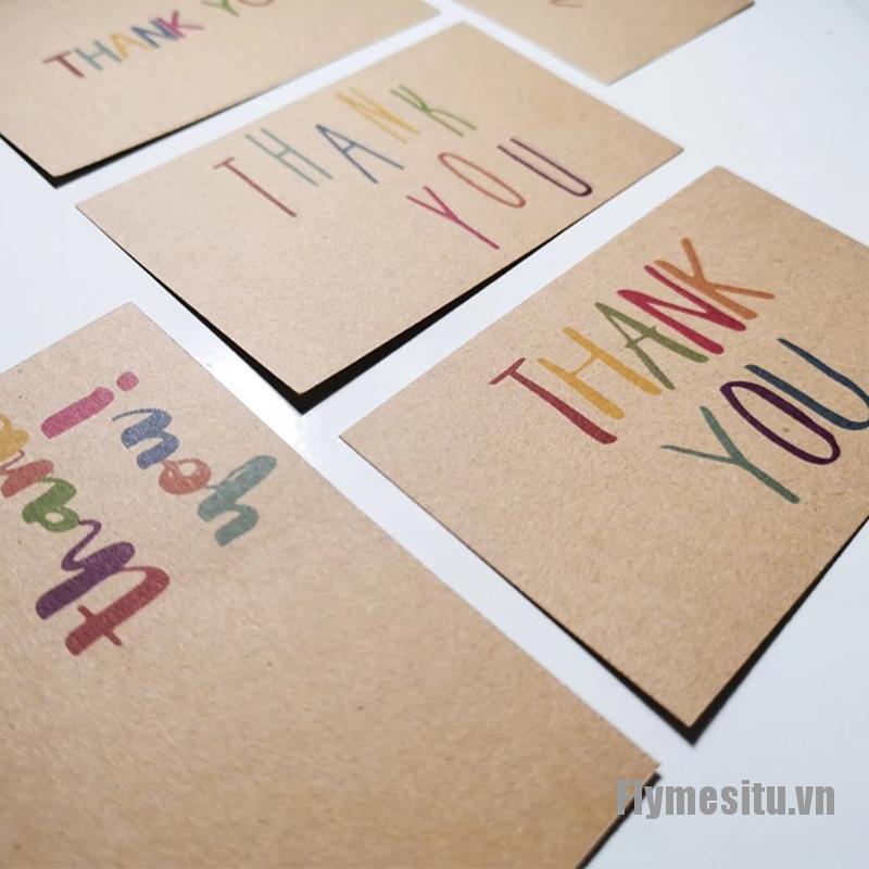 Flymesitu❀30Pcs Colorful Thank You Cards Kraft Paper Label For Wedding Decor Card