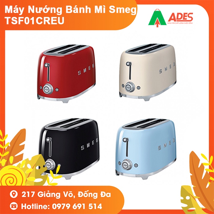 [Mã 154ELSALE2 giảm 7% đơn 300K] Máy Nướng Bánh Mì Smeg TSF01CREU - Bảo Hành Chính Hãng