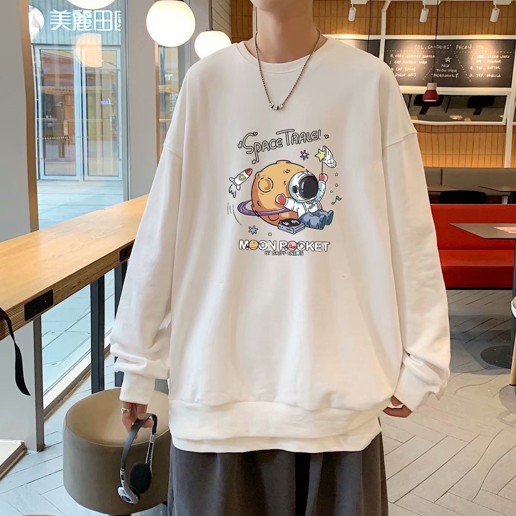 Áo dài tay Vũ Trụ New NỈ BÔNG Unisex Phong Boutique Basic Sweater Ulzzang cặp đôi nam nữ form rộng oversize Hàn Quốc | BigBuy360 - bigbuy360.vn
