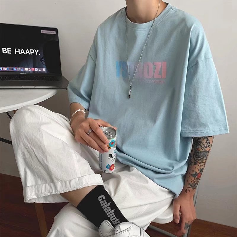 Áo Thun Cổ Tròn Tay Nửa In Chữ Phong Cách Hip Hop Thời Trang Mùa Hè Dành Cho Couple 2022