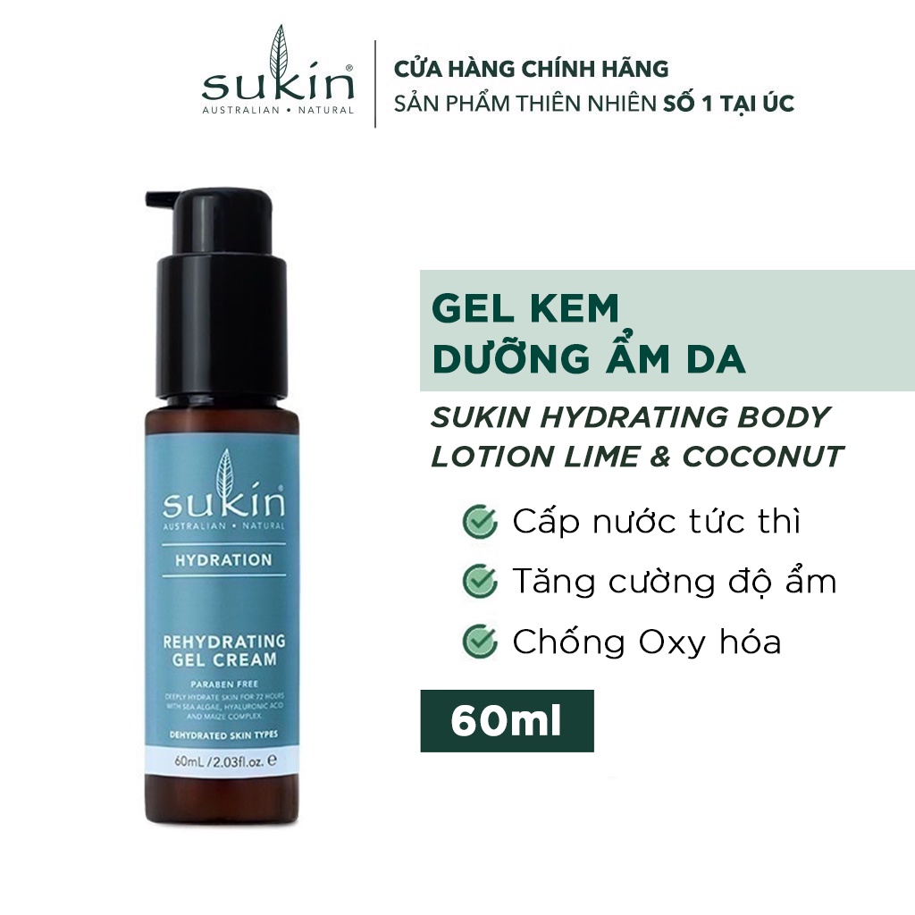 Gel Kem Dưỡng Ẩm Da Sukin Hydration Rehydrating Gel Cream 60ml