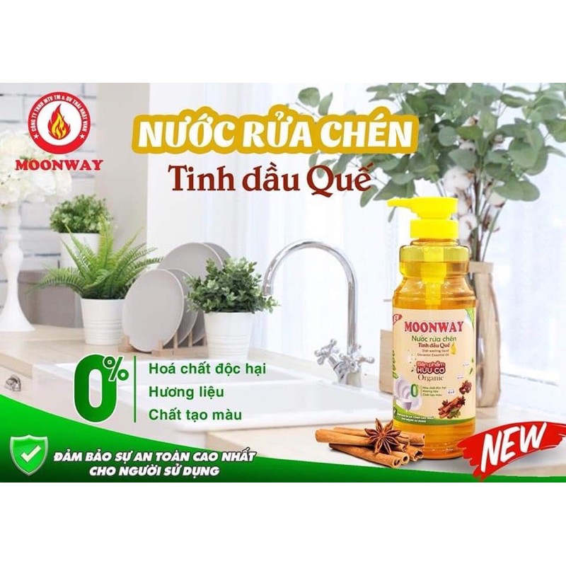 Nước Rửa Chén Tinh Dầu Quế 1kg MOONWAY