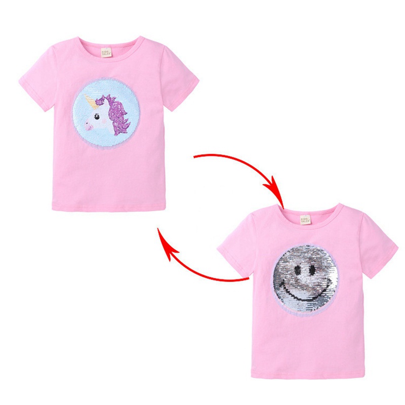 Áo Thun Cotton Tay Ngắn In Hình Mèo Dễ Thương Cho Bé Gái 1-8 Tuổi