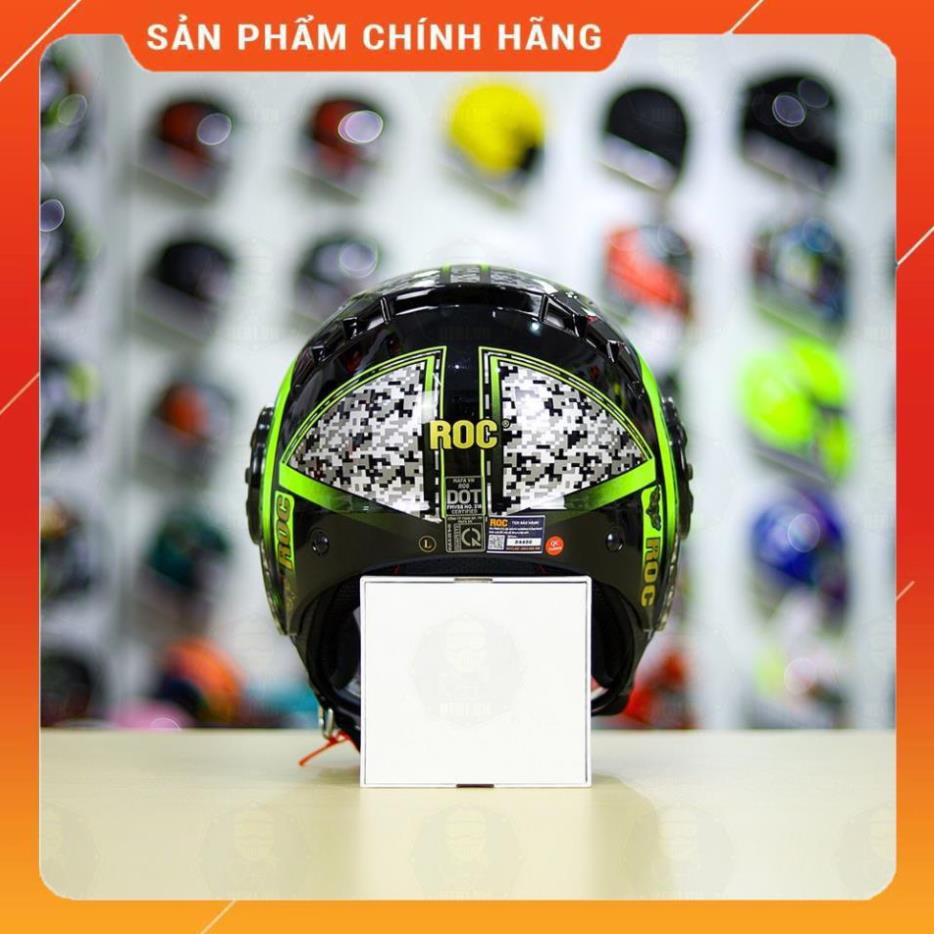 Nón 3/4 ROC 06 V4 Đen Xanh Form Yohe 851 Nhỏ Gọn Cá Tính - FREE SHIP