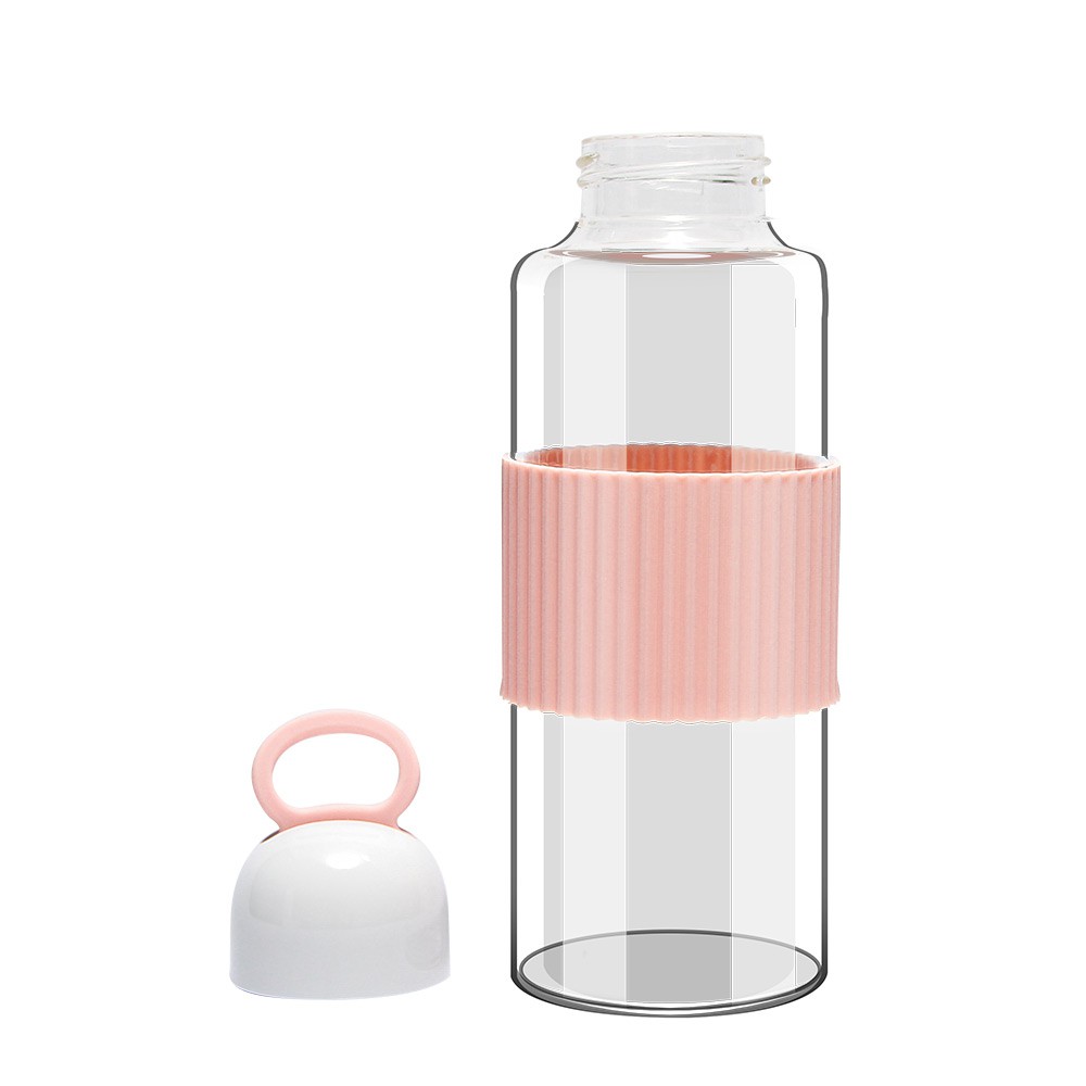 Bình nước thủy tinh trong suốt Miniso 420ml